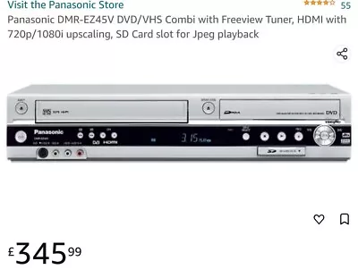 £84.99 • Buy Panasonic DMR-EZ45V DVD/VHS Combi, HDMI With720p/1080i Video Recorder SD Scart