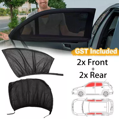 4x Car Side Window Socks Screen Mesh Sun Shade Front + Rear Cover Sunshade • $12.16