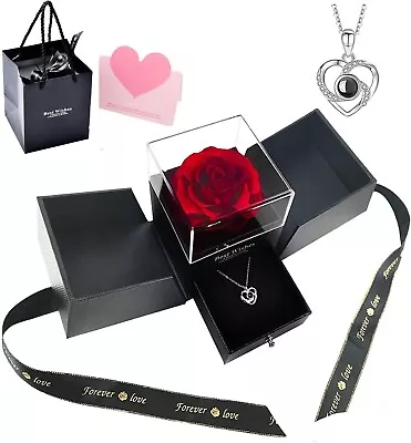 Eternal Rose With Real Flower Gifts For Her Wife Girlfriend Women Mothe • $55.85