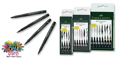 Faber Castell Pitt Artist Pens Black Drawing Artist Fineliner Sets 4 6 8 Pack  • £8.25