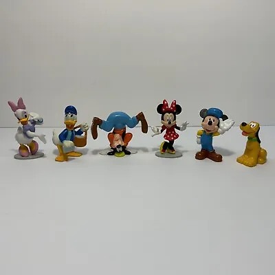 Lot Of 6 Disney Character Figures Mickey & Minnie Mouse Donald Duck Goofy Pluto • $10.39