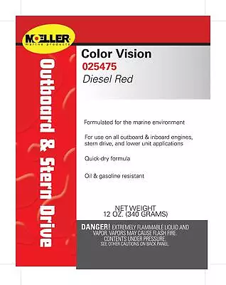 Moeller Marine Engine Paint 025475 Diesel Red; 12 Ounce • $55.16