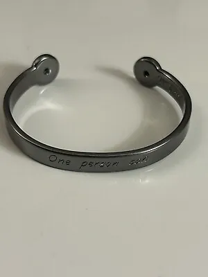 Mary Kay Gunmetal Bracelet “One Person Can” Engraved  • $7