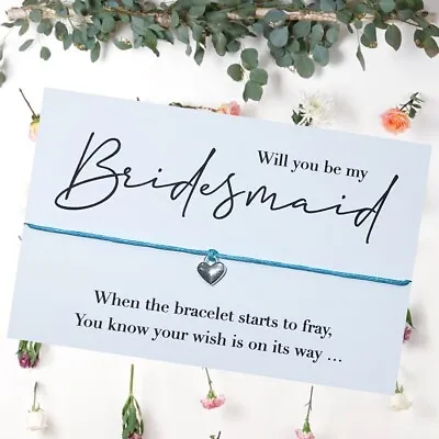 £1.89 • Buy Will You Be My Bridesmaid Maid Honour Flower Girl? Wish Bracelet Gift Proposal