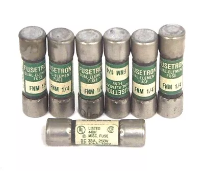 Lot Of 7 Bussmann Fusetron Fnm 1/4 Fuses 1/4amp 250vac Fnm14 • $32.95