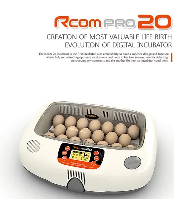 Rcom Pro 20 Humidity Unit Automatic Temperature Egg Digital Incubator  220VAC • $654.99