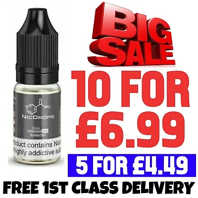 Nicotine Shots Nic Shots Shot Nic Drops 10ml E Liquid Vape Juice 15mg 18mg 70VG • £27.99