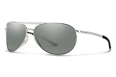 $209 • Buy Smith Serpico Slim 2 Sunglasses Silver/ChromaPop Polarized Platinum Mirror 60 Mm