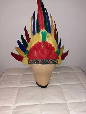 VINTAGE Native American Indian Headdress Costume Feathers Chief Village People  • $21.99