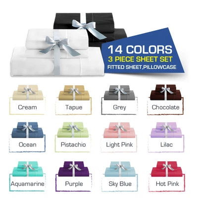 $24.65 • Buy SINGLE-KING Single-DOUBLE-QUEEN/KING Bed FITTED SHEET(Fitted & Pillowcases)