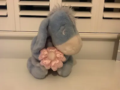 Disney Store Exclusive Eeyore Soft Toy With Pink Flower + Detachable Tail • £5