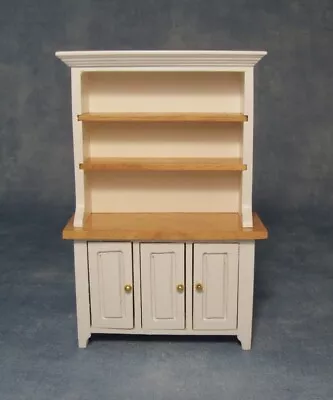 £11.95 • Buy Dolls House Dresser White & Pine 3 Door Miniature 1:12 Scale Kitchen Furniture