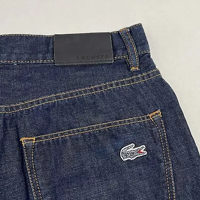 Lacoste Men's 33x28 Straight Leg Blue Jeans Linen Cotton Blend • $29.99