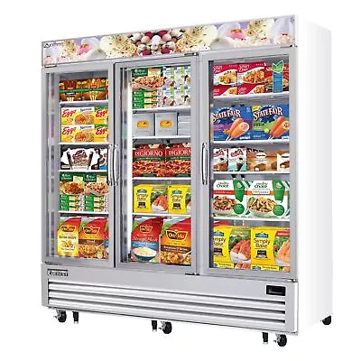 Everest EMGF69 74  Three Section Glass Door Freezer Merchandiser In White 69... • $9335.85