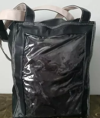 Rare Black Look Bag Tote Organizer Window Clear “Look” For Display Of Art • $14.95