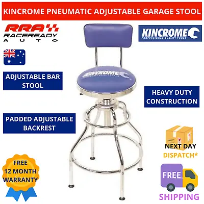 Kincrome Pneumatic Garage Stool Mechanic Workshop Swivel High Backrest Chair • $195.48