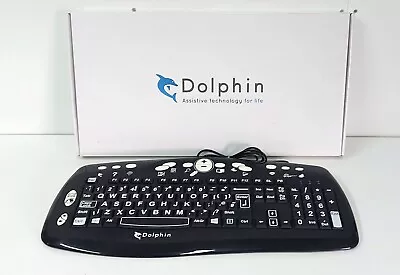 Accuratus Dolphin Hi Contrast Large Letter Wired USB Keyboard Vision Impaired • £14.99