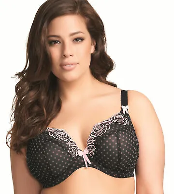 ELOMI SIDE SUPPORT PLUNGE BRA UK Size 36E - BLACK BETTY UNDERWIRED  8170   • $30.09