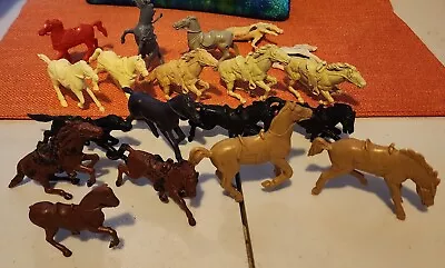 19 Vintage Plastic Cowboy And Indians Calvary Horses Marx Wagon BENIFITS CHARITY • $25