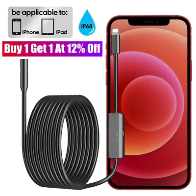 Waterproof Endoscope Home Car Tube Inspection Camera For IPhone 14/13/12/11 IPad • £12.49