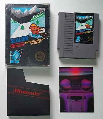 Nintendo NES - Slalom (Black Box) - W/ Original Box Clear Case Poster • $69.95