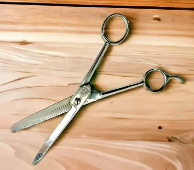 Vintage F W  Engels Solingen Germany Barber Scissors Thinning Shears 7  • $21.24