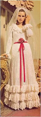 £3.75 • Buy Ladies’ 3 Ply Wedding Dress Crochet Pattern 10198 NOT GARMENT