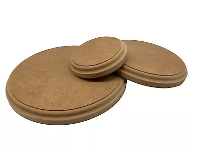 Round Circle 18mm MDF Trophy Stand Wooden Disk Model Plinth Plaque Blank • £7.48