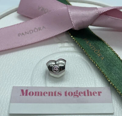 $19.50 • Buy Pandora Smooth Pink CZ Puffy Heart Charm #790134PCZ Ale 925 Genuine Ale 925