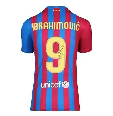 Zlatan Ibrahimovic Signed Barcelona Shirt: Home 2021-22 Autograph Jersey • $1939.62