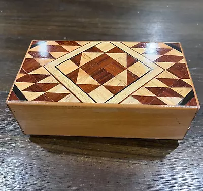 SECRET OPENING BOX Lock Wood Box Puzzle Box  Money Box Wooden Cigar Box • $100