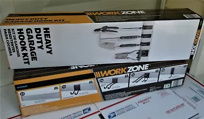 2X Work Zone Garage Hook Kits Gear Track Channel Hooks Easily Re-Positioned Tool • $89.99