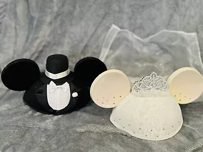 Disney Bride & Groom Tuxedo Mickey & Minnie Vail Ears Wedding Honeymoon • $60