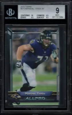 2015 Topps #273 Marshall Yanda Rookie Card RC BGS 9 Mint Baltimore Ravens • $29.99