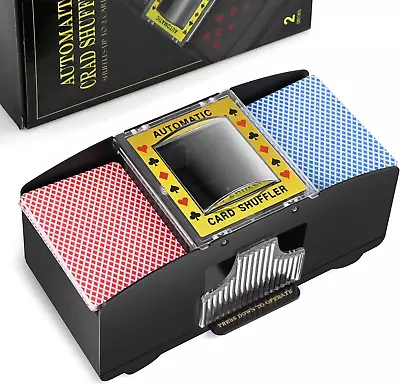 2/4/6 Deck Automatic Card Shuffler Battery-Operated Electric Shuffler Casino C • $24.99