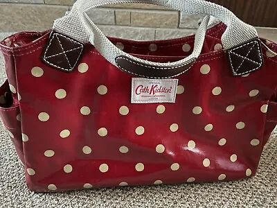 Cath Kidston Red Spot Oilcloth Shopper Handbag VGC • £15