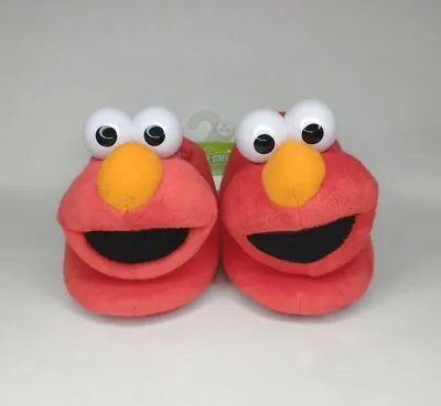 Sesame Street Elmo Red Plush Monster Slippers Youth Boys Size XL 9 - 10 • $9.99