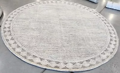 IVORY / GREY 8' X 8' Round Back Stain Rug Reduced Price 1172748954 ABT349F-8R • $163