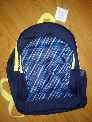 NWT Gymboree Boys Backpack Blue Gray Yellow Striped School • $7.50