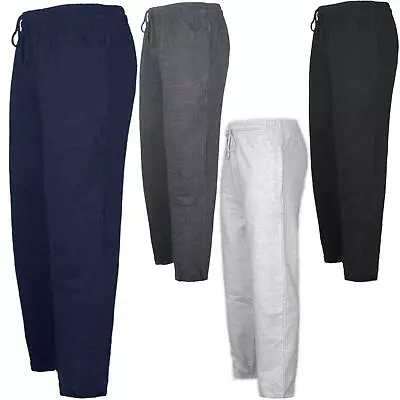 Mens Elasticated Jogging Bottoms Joggers Trousers Fleece Lined Pockets New • £9.99