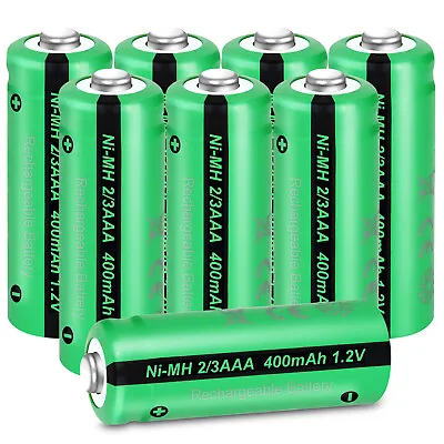 Solar Lights Rechargeable Batteries 1.2v 2/3AAA 400mAh Ni-MH Battery Count 8 • $9.75