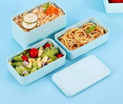 Stackable Lunch Bento Box With Bag And Utensils Microwave Safe • $14.99