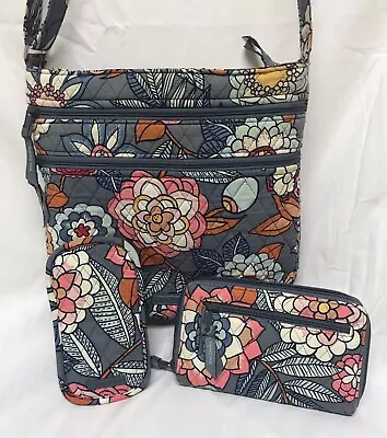 Vera Bradley Cross Body Purse W/ Wallet And Glass Case • $29.95