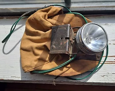 Vintage Coal Miners Hat Cloth Canvas Electric Lantern Untested (Looks Complete) • $19.99