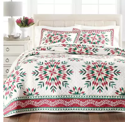 Martha Stewart Collection Holiday Snowflake Reversible  Red Full • $129