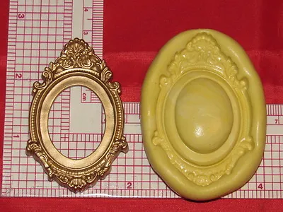 Oval Vintage Frame Silicone Mold #121 For Chocolate Candy Resin Fimo Fondant  • $4.35