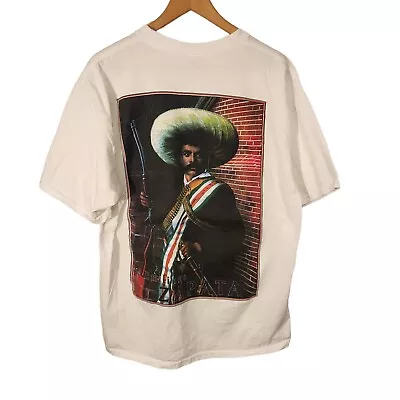 Vtg 1998 Emiliano Zapata Atzlan T-Shirt Men's XL Black Mexican Graphic Tee Aztec • $75