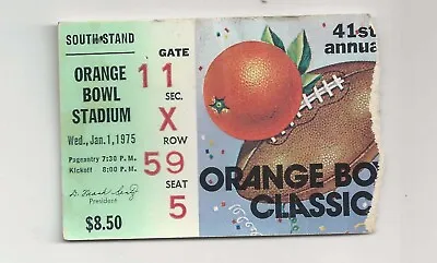 $37.99 • Buy 1975 Notre Dame Alabama Orange Bowl Football Ticket Stub Ara's Last Game Vs Bear