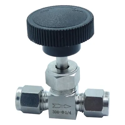 Stainless 304 1/4  Compression Tube Instrument Needle Valve 1000 PSI • $12.99