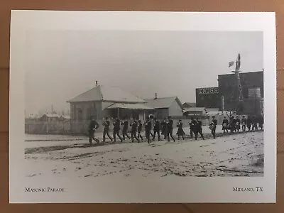 Postcard Unposted Texas Midland- 1904 Masonic Parade On Iowa (wall) St. -repro • $5
